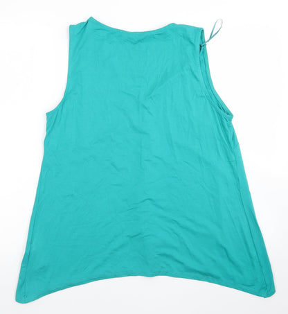Bonmarché Womens Blue  Viscose Basic Tank Size 14 V-Neck