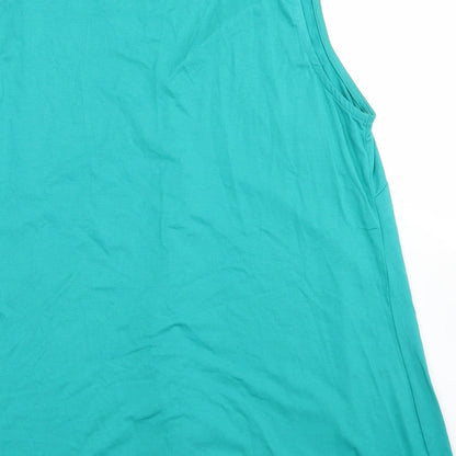 Bonmarché Womens Blue  Viscose Basic Tank Size 14 V-Neck