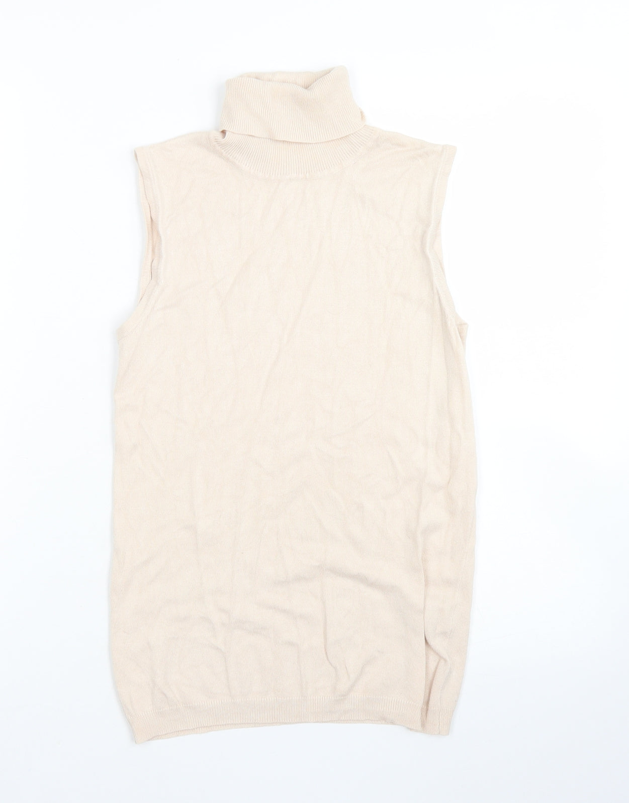 Primark Womens Pink Roll Neck  Viscose Vest Jumper Size XS