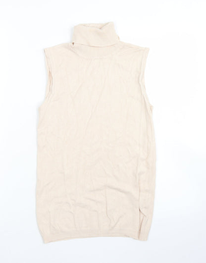Primark Womens Pink Roll Neck  Viscose Vest Jumper Size XS