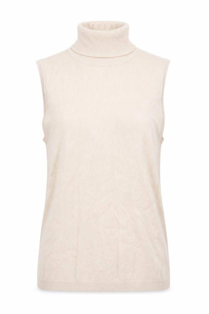 Front view of Primark women’s pink roll neck viscose vest jumper, size XS
