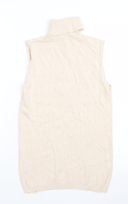 Primark Womens Pink Roll Neck  Viscose Vest Jumper Size XS