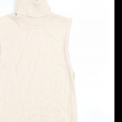 Primark Womens Pink Roll Neck  Viscose Vest Jumper Size XS