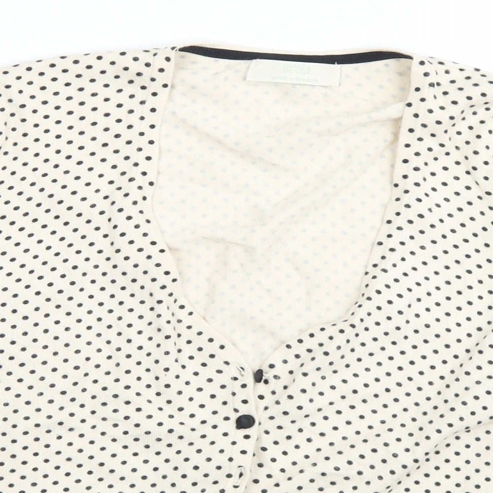Womens UK Size 14 Marks & Spencer Beige Cardigan Jumper