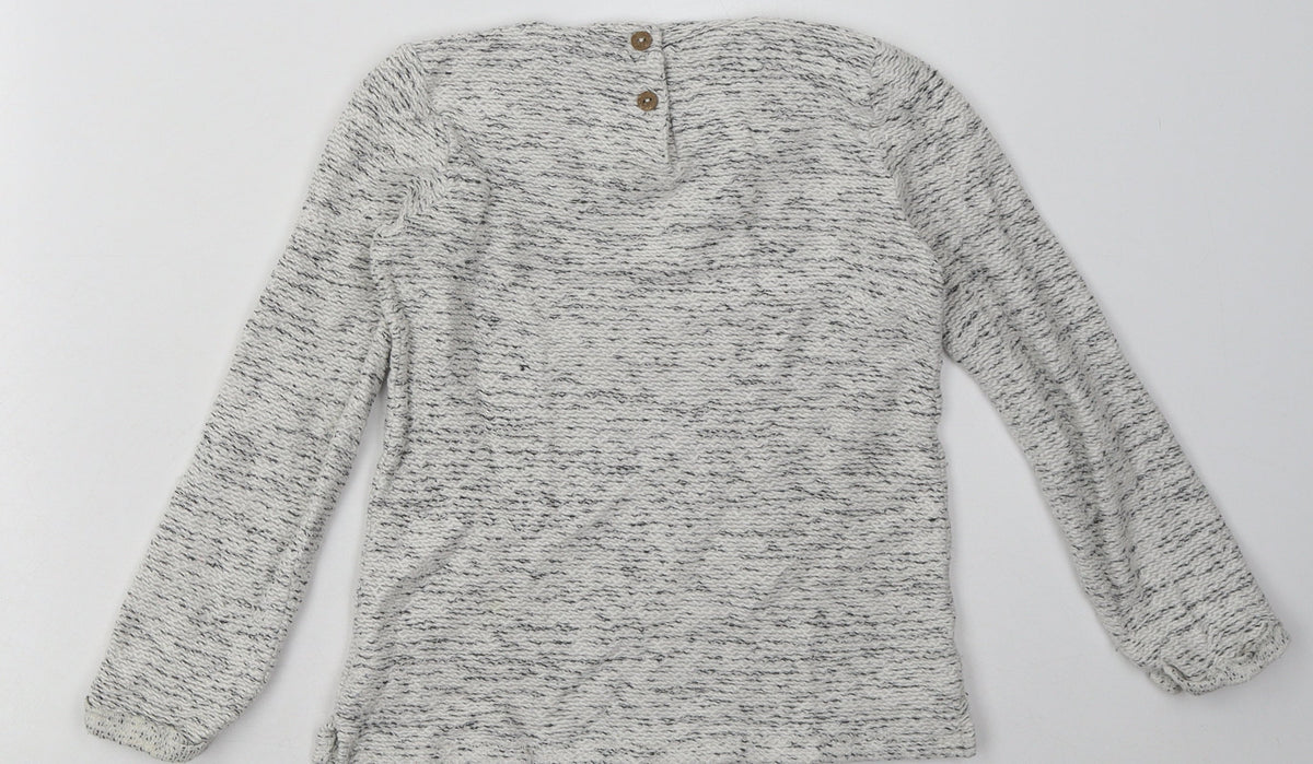Back view of Next girls’ grey coir basic casual, size 4-5, years crew neck button - love