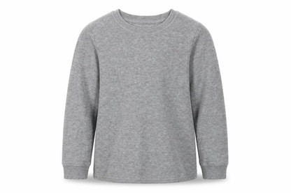 Front view of Marks & Spencer boys’ grey coir pullover sweatshirt, size 7-8, years pullover