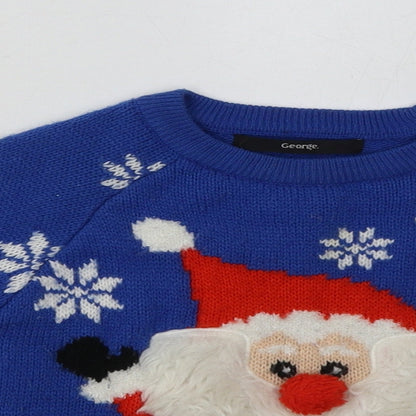 George Boys Blue Geometric Acrylic Pullover Sweatshirt Size 2 Years  Pullover - Christmas
