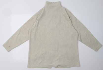 Back view of Instyle men’s beige polyester full zip sweatshirt, size L
