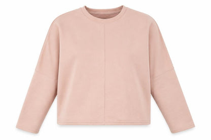 Front view of New Look women’s pink polyester pullover sweatshirt, size UK 12, pullover