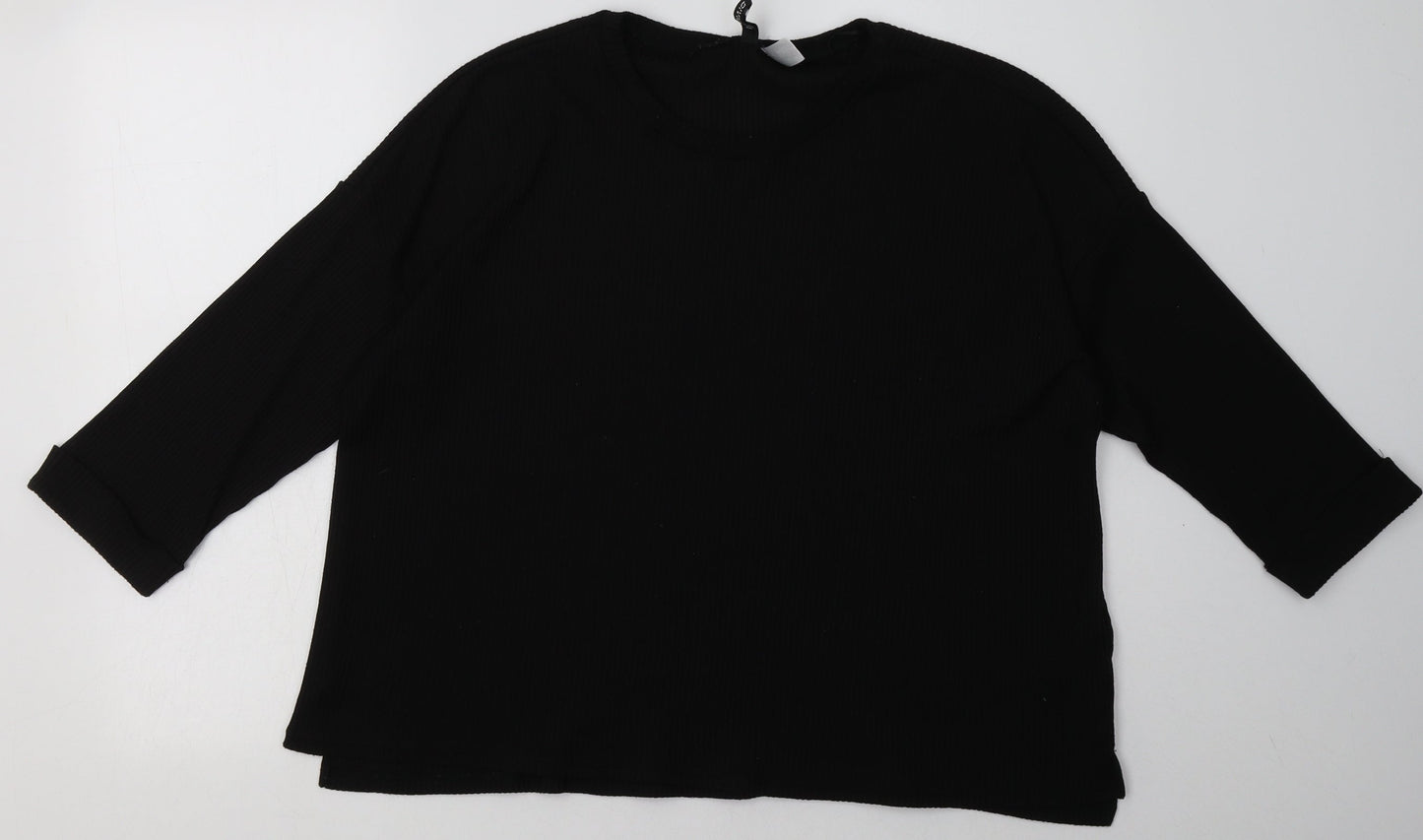 H&M Womens Black  Polyester Pullover Sweatshirt Size L  Pullover