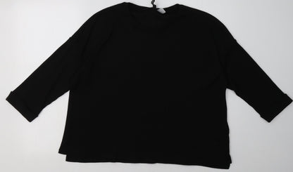 H&M Womens Black  Polyester Pullover Sweatshirt Size L  Pullover