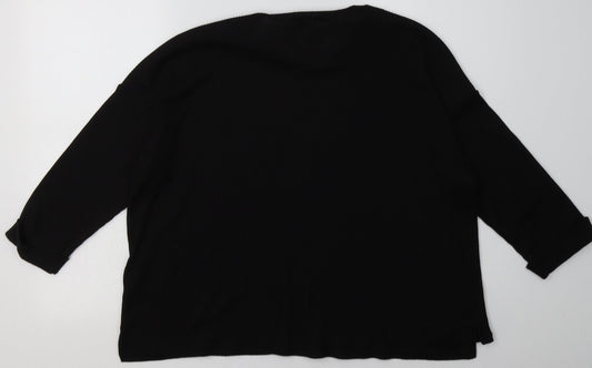 H&M Womens Black  Polyester Pullover Sweatshirt Size L  Pullover