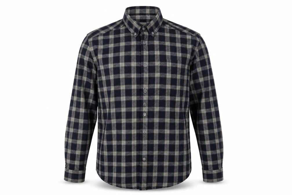 ASOS Mens Blue Check Cotton  Button-Up Size M Collared Button