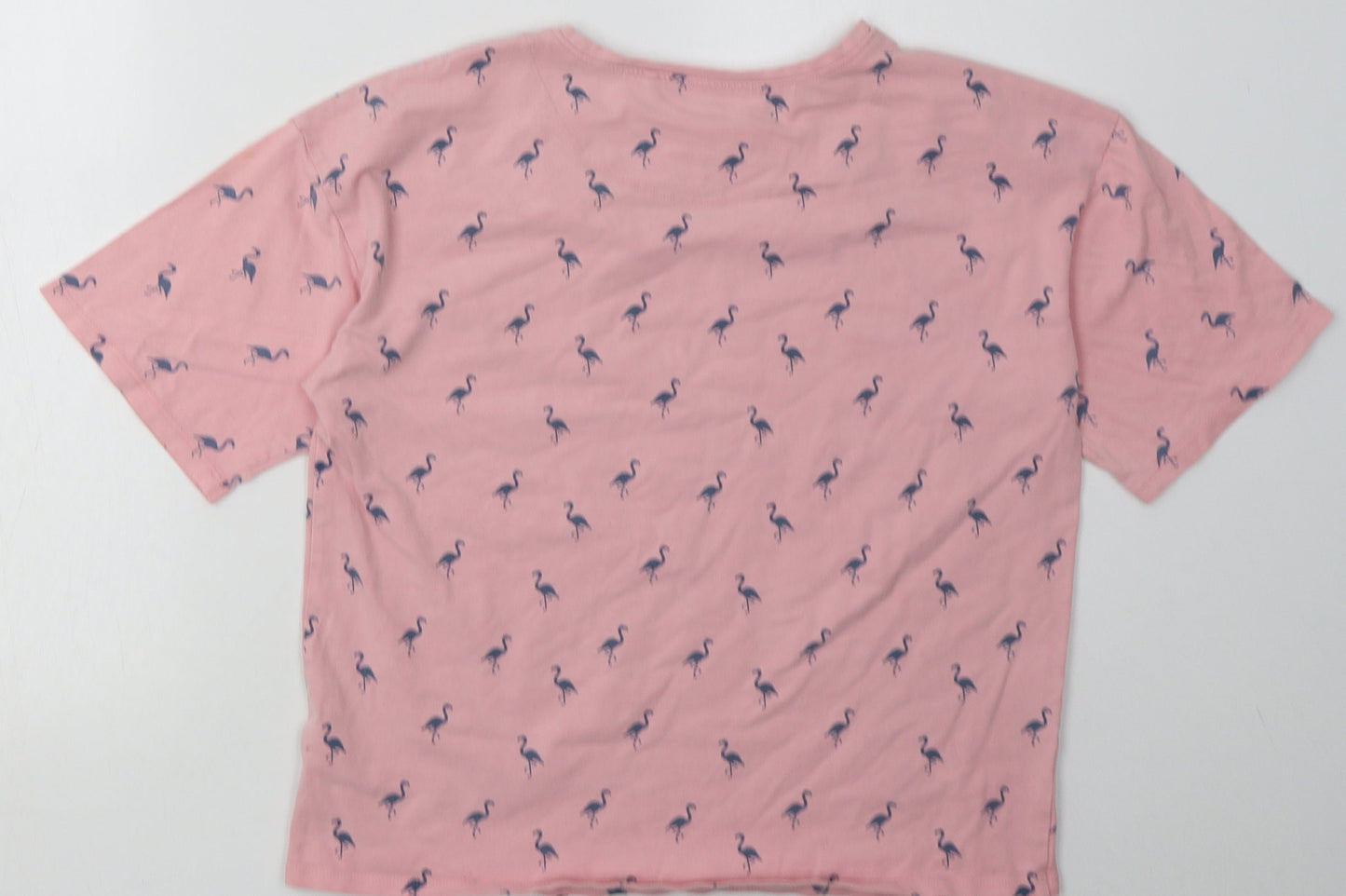 NEXT Girls Pink Polka Dot Cotton  Pyjama Top Size 12 Years  Pullover - Flamingo Print