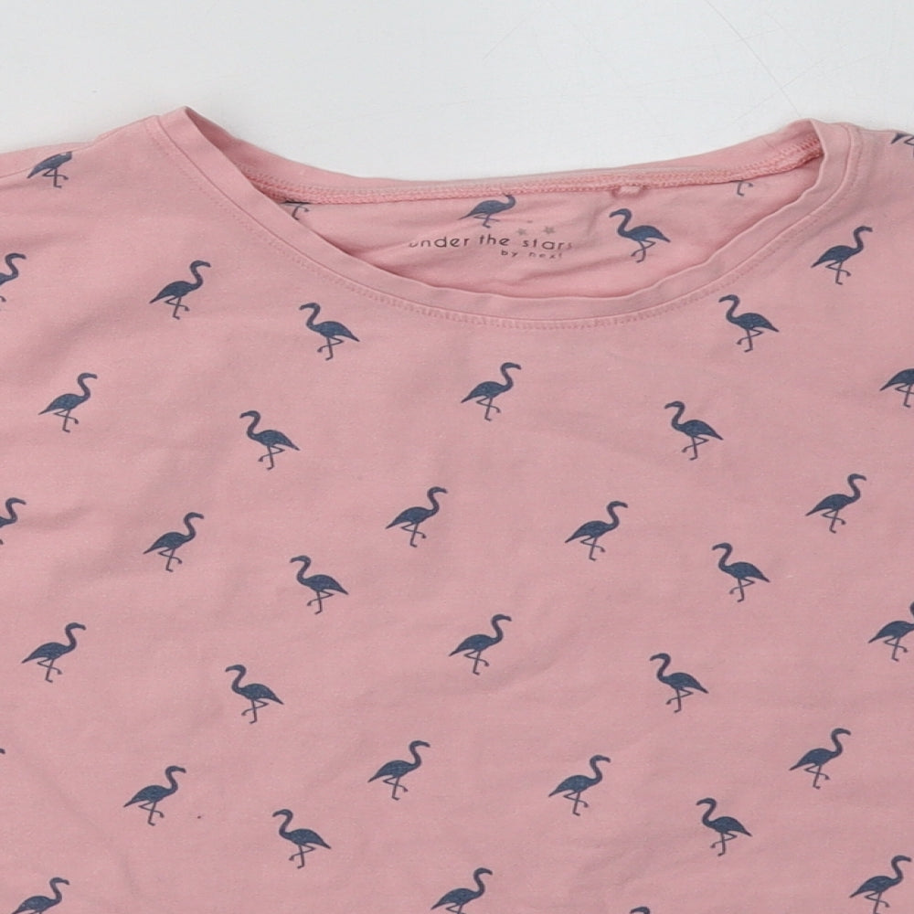 NEXT Girls Pink Polka Dot Cotton  Pyjama Top Size 12 Years  Pullover - Flamingo Print