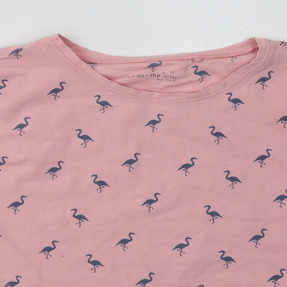 NEXT Girls Pink Polka Dot Cotton  Pyjama Top Size 12 Years  Pullover - Flamingo Print
