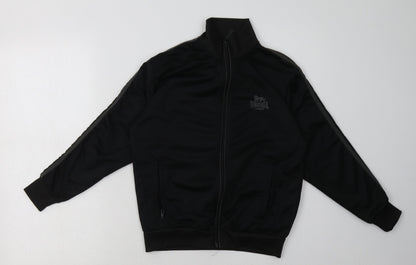 Lonsdale Boys Black Striped Polyester Full Zip Sweatshirt Size 11-12 Years  Zip
