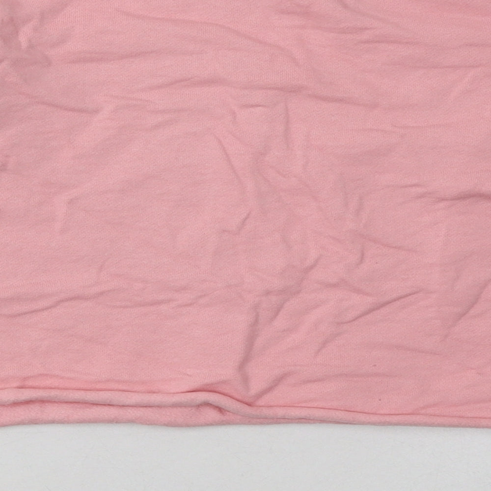 ext Girls Pink  Cotton Basic Casual Size 10 Years Crew Neck Pullover - love your planet