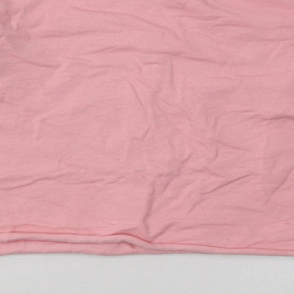 ext Girls Pink  Cotton Basic Casual Size 10 Years Crew Neck Pullover - love your planet