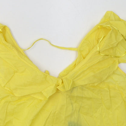 Primark Womens Yellow  Cotton Basic Tank Size 8 V-Neck