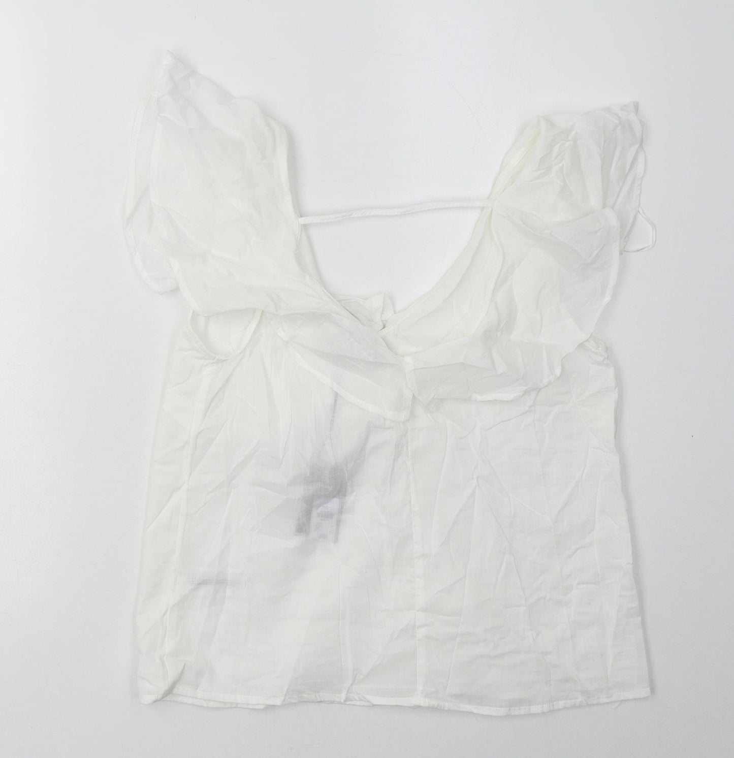 Primark Womens White  Cotton Basic Tank Size 8 V-Neck