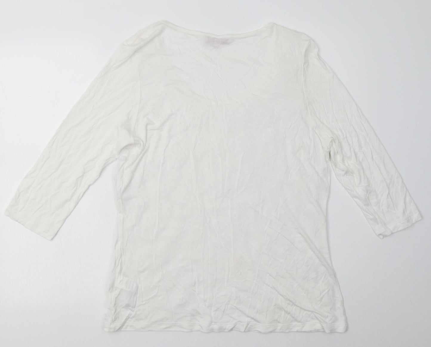 Womens UK Size 16 Marks and Spencer White Pullover Sweatshirt