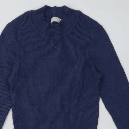 Close-up detail of Primark women’s blue viscose pullover sweatshirt, size L, pullover