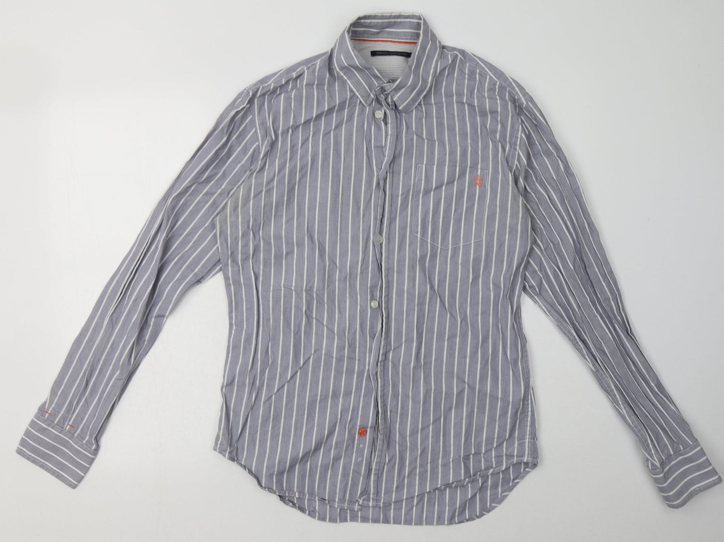 Mens UK Size S French Connection Blue  Button-Up Long Sleeve Casual Shirt