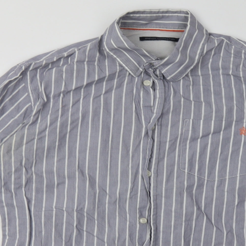 Mens UK Size S French Connection Blue  Button-Up Long Sleeve Casual Shirt