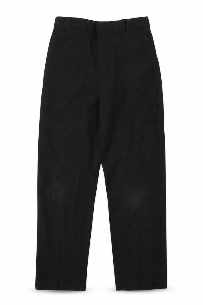 Front view of TU boys’ grey polyester capri trousers, size 10, years regular hook & eye - school wear