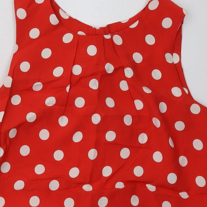 Womens UK Size 8 Dorothy Perkins Red Basic Tank