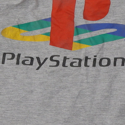 Brand and care label for Next boys’ grey cotton basic casual, size 7, years crew neck pullover - playstation