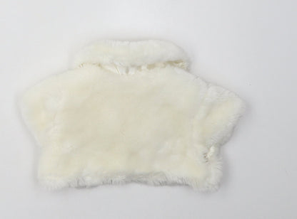 Back view of Cherokee girls’ white basic jacket jacket, size 2-3, years button