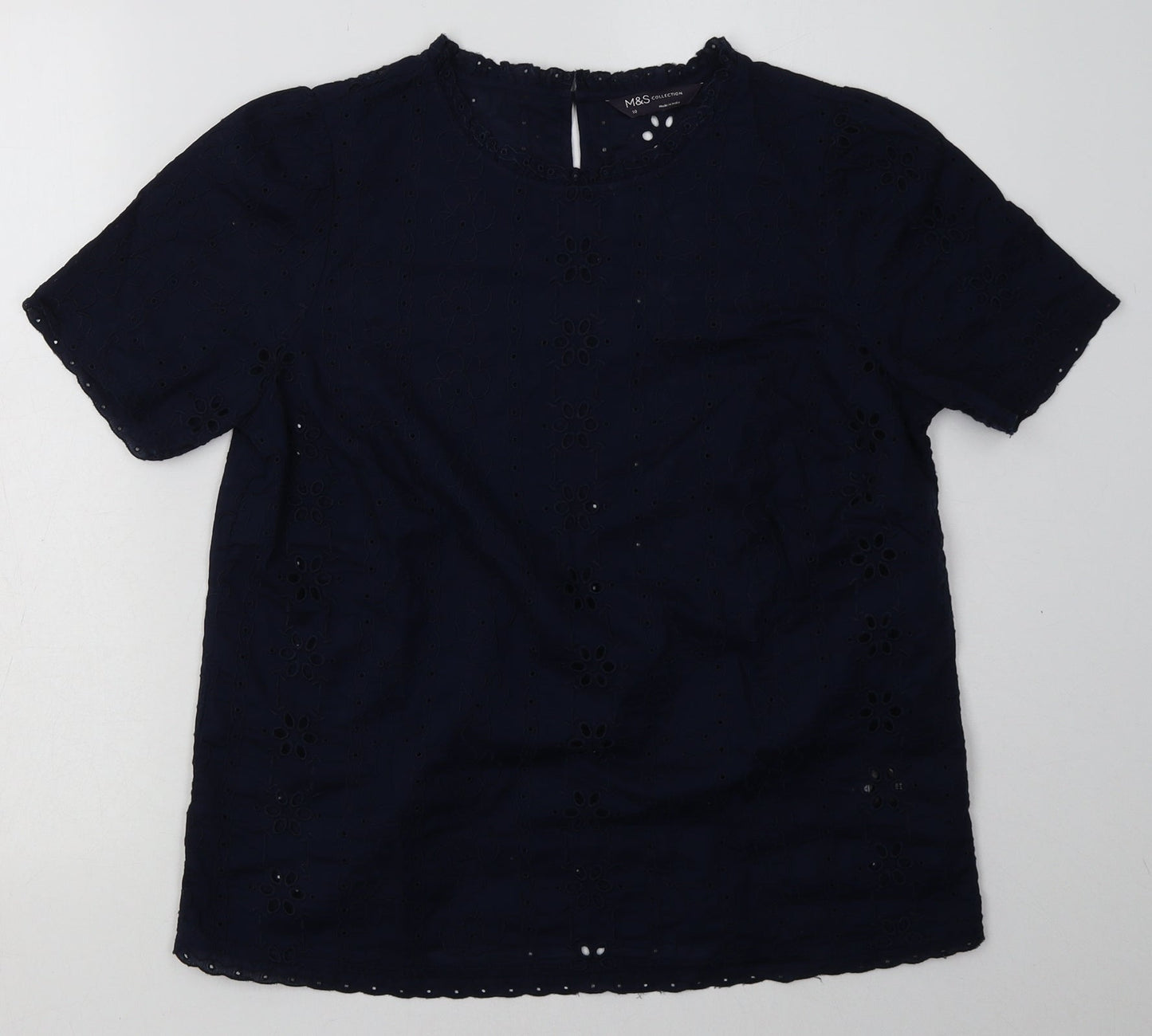 Womens UK Size 10 Marks and Spencer Blue Basic T-Shirt