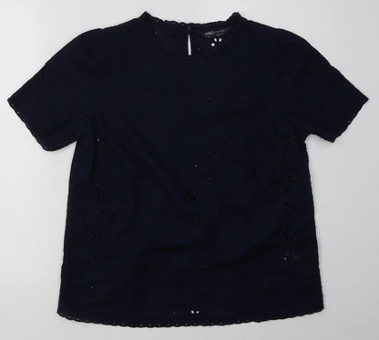 Womens UK Size 10 Marks and Spencer Blue Basic T-Shirt