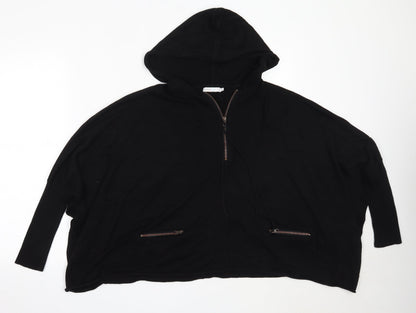 Additional front view of Only women’s black viscose pullover hoodie, size M