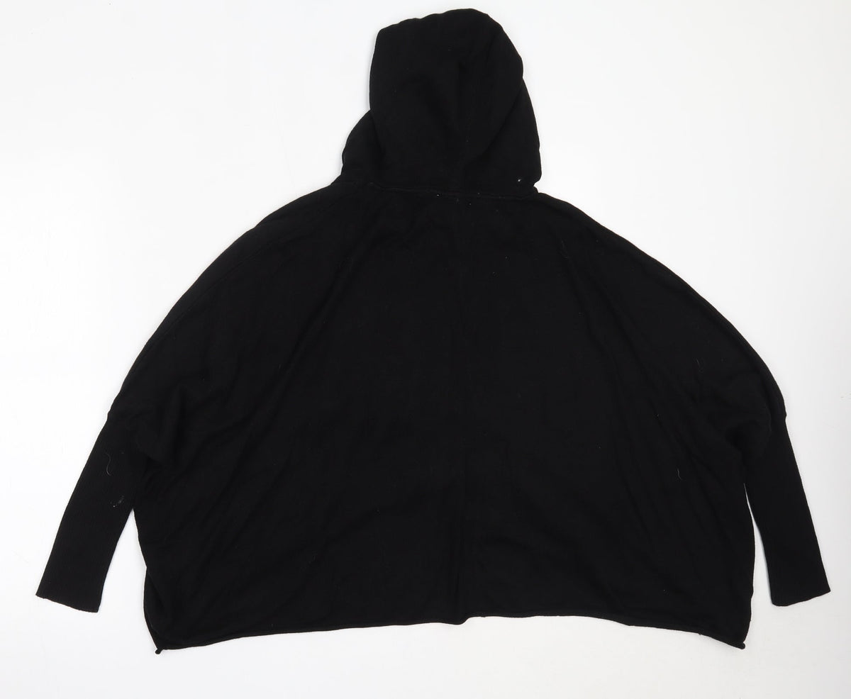 Back view of Only women’s black viscose pullover hoodie, size M