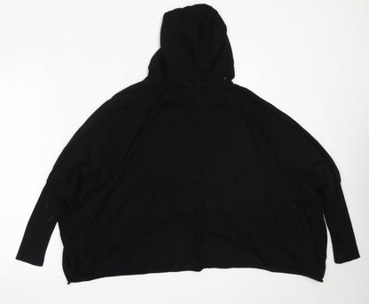 Back view of Only women’s black viscose pullover hoodie, size M