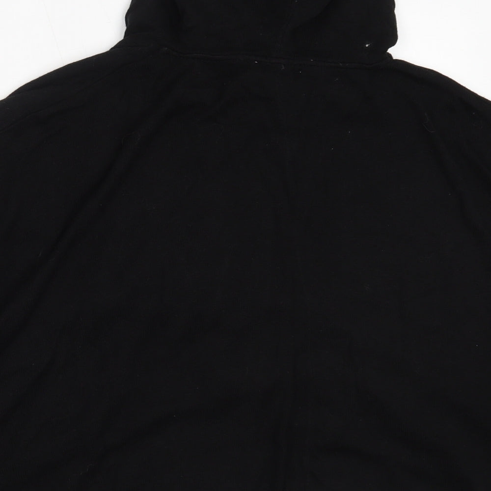 Brand and care label for Only women’s black viscose pullover hoodie, size M