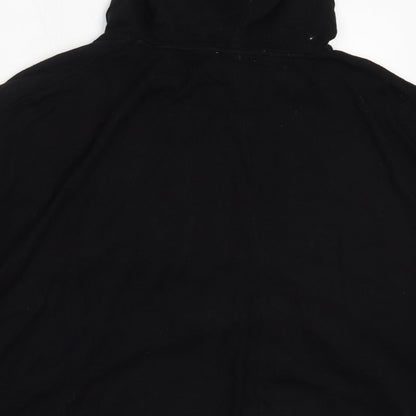 Brand and care label for Only women’s black viscose pullover hoodie, size M