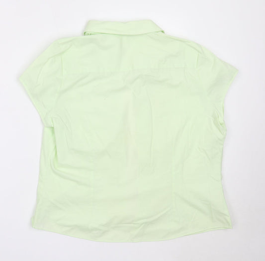 AMARANTO Womens Green  Polyester Basic Button-Up Size 18 Collared
