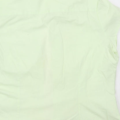 AMARANTO Womens Green  Polyester Basic Button-Up Size 18 Collared