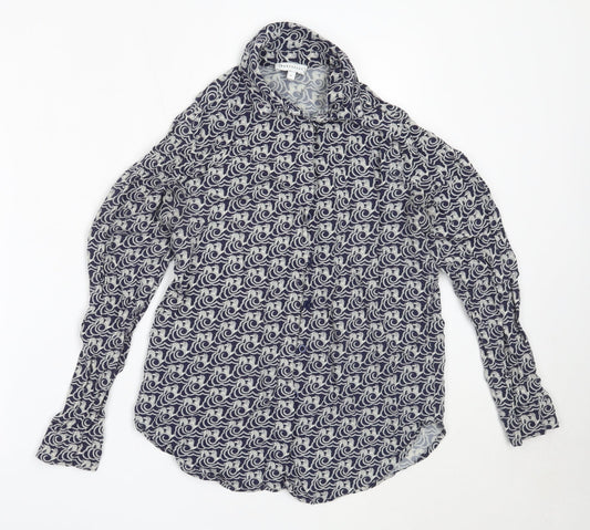 Womens UK Size 6 Warehouse Blue Basic Button-Up