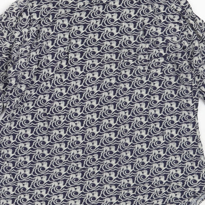 Womens UK Size 6 Warehouse Blue Basic Button-Up