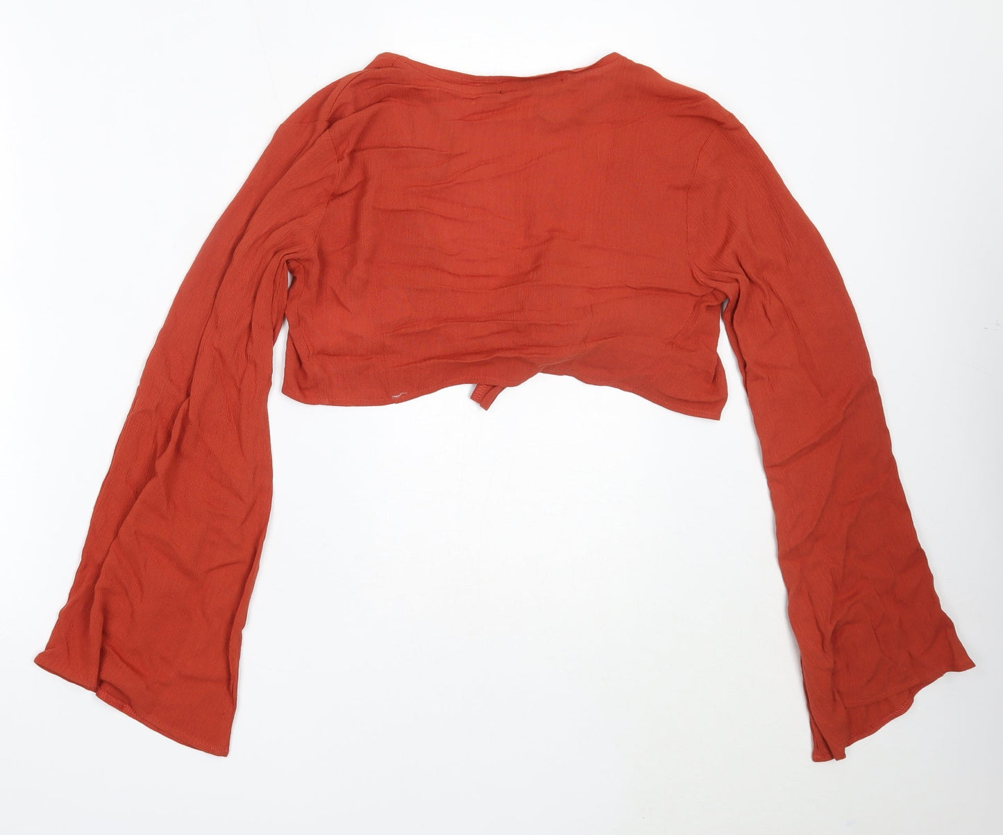 Womens UK Size 4 Missguided Orange Cropped Blouse