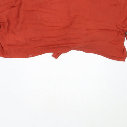 Womens UK Size 4 Missguided Orange Cropped Blouse