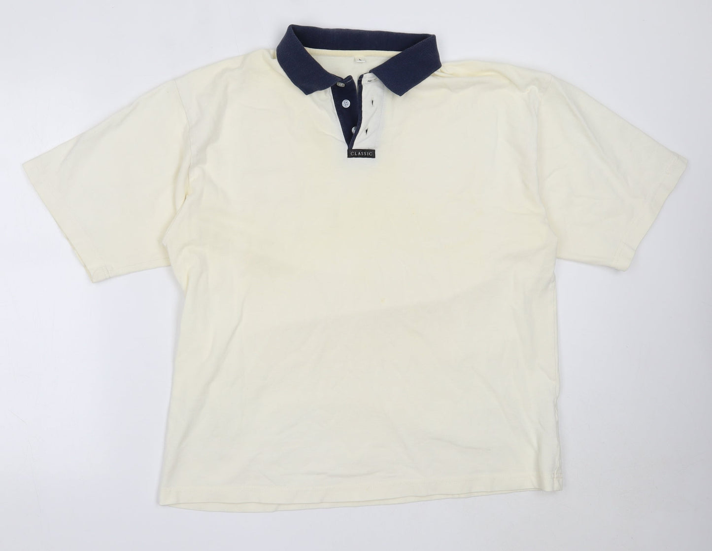 Preworn Mens Ivory  Cotton  Polo Size L Collared
