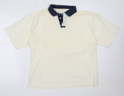Preworn Mens Ivory  Cotton  Polo Size L Collared
