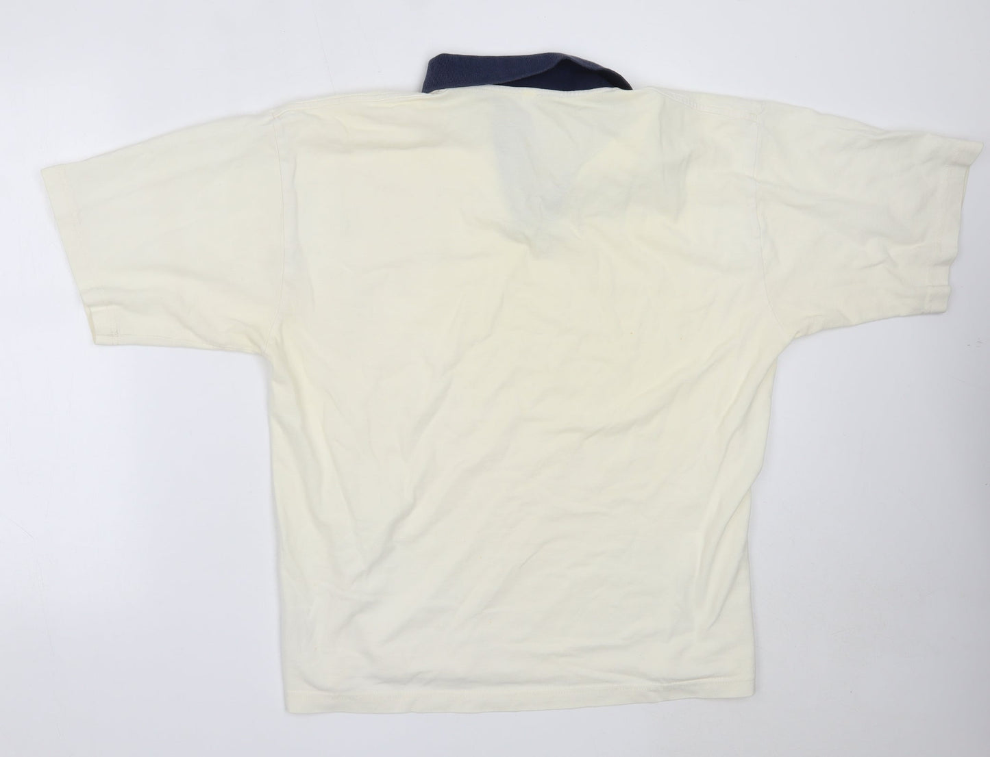 Preworn Mens Ivory  Cotton  Polo Size L Collared