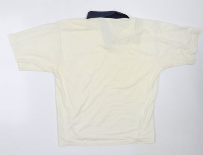 Preworn Mens Ivory  Cotton  Polo Size L Collared